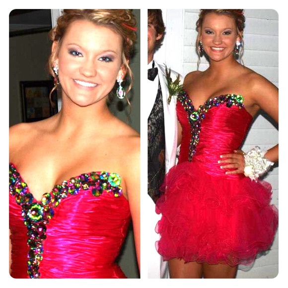 Pink prom dress.
