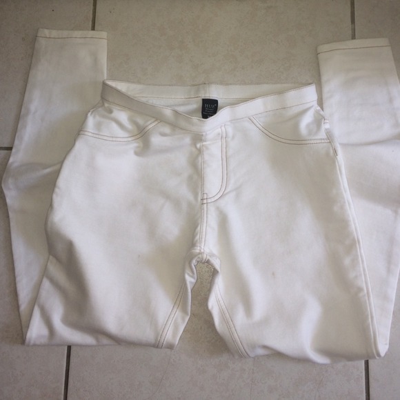 White high waisted cotton jeggings