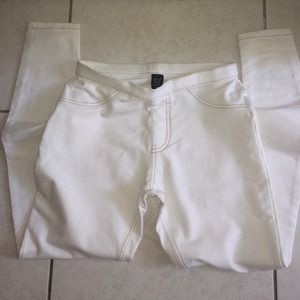 White high waisted cotton jeggings