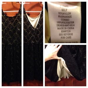 Black/Tan Crochet Dress