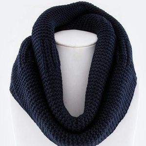 Navy knit infinity scarf
