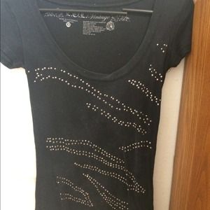 Black Beaded Tee