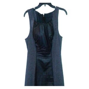Charcoal Gray and Black Leather Front  Dress