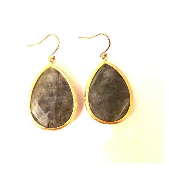Grey and Gold Dangly Earrings