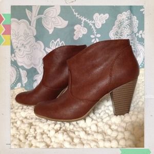 Brown "Leather" Ankle Boots Size 7