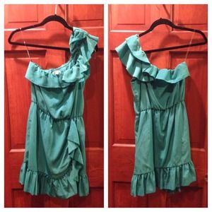Teal Ruffle Dress