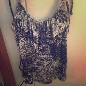 Grey/Black Leopard printed Tank