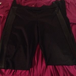 Black leather tights/leggings