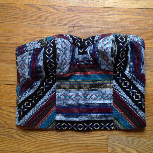 Patterned Strapless Bustier Top