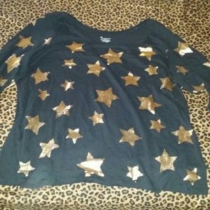 Black shirt with stars
