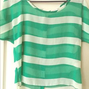 Blue and white striped top