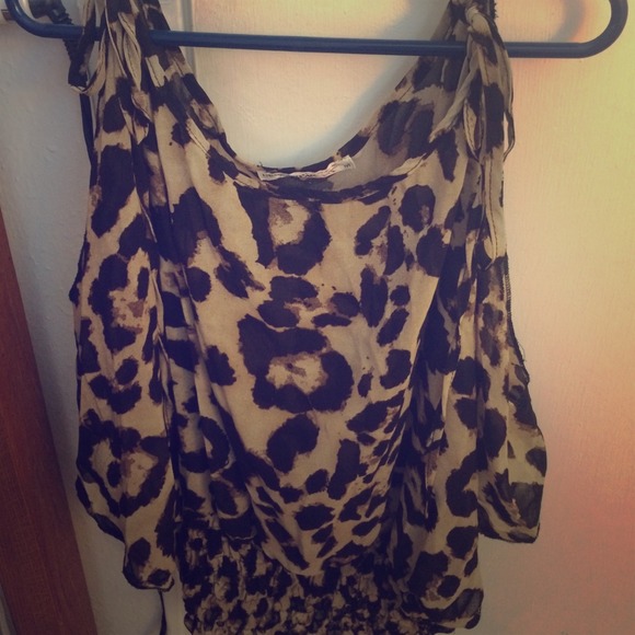 Off Shoulder Leopard Top.