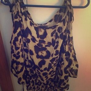Off Shoulder Leopard Top.