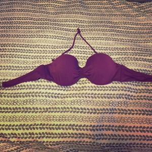 Purple push up swim top bandeau style