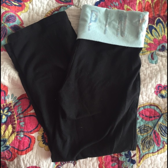 Light Blue PINK Crop Yoga Pants