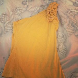 Gold One Shoulder Blouse.