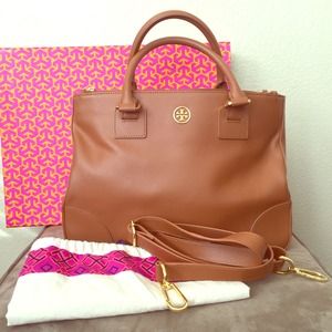 Tory Burch Robinson Saffiano Double Zip Tote