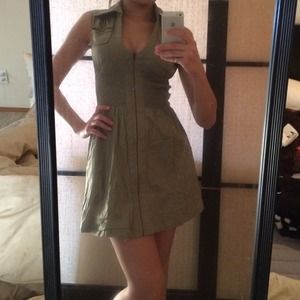 Army green dress.