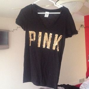 Black top with gold sequins