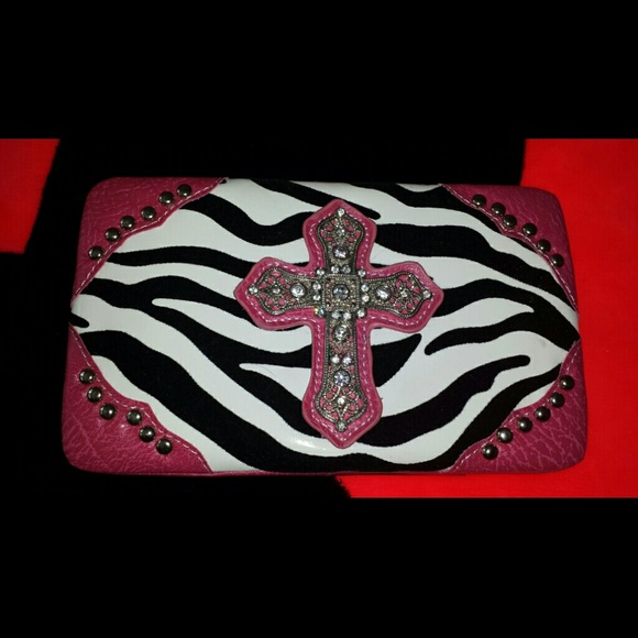 Hard case Wallet Zebra with Cross