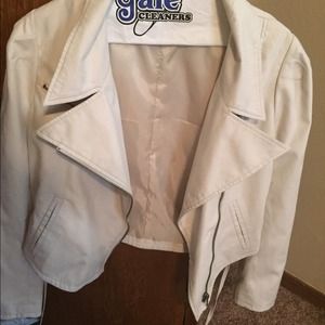 Soft white suede jacket