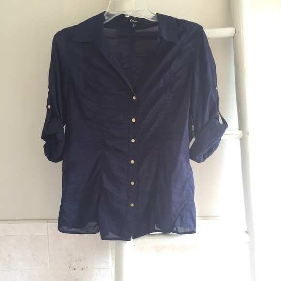 Express Navy Button down - Picture 2 of 2