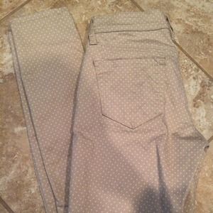 Khaki polka dot Old Navy rock star skinny jeans.