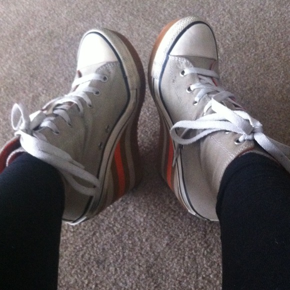 Tan canvas Rock Candy wedge heels!