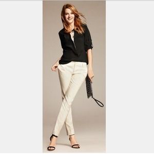 Hampton Fit Tonal Check Crop Ivory