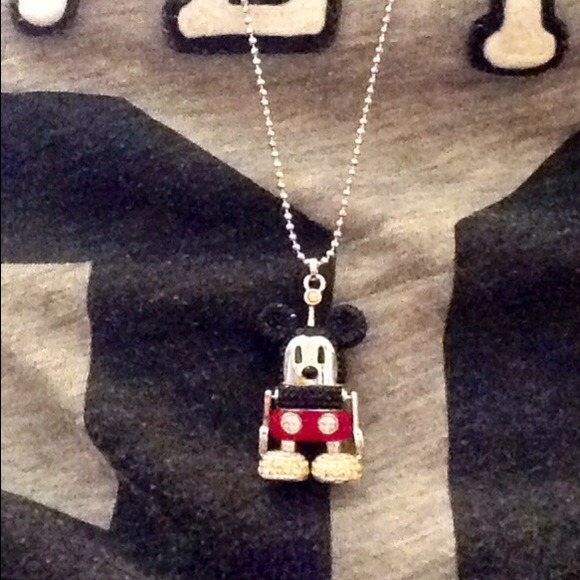 Swarovski crystal Mickey Mouse Robot necklace