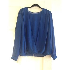 Blue sheer long sleeve