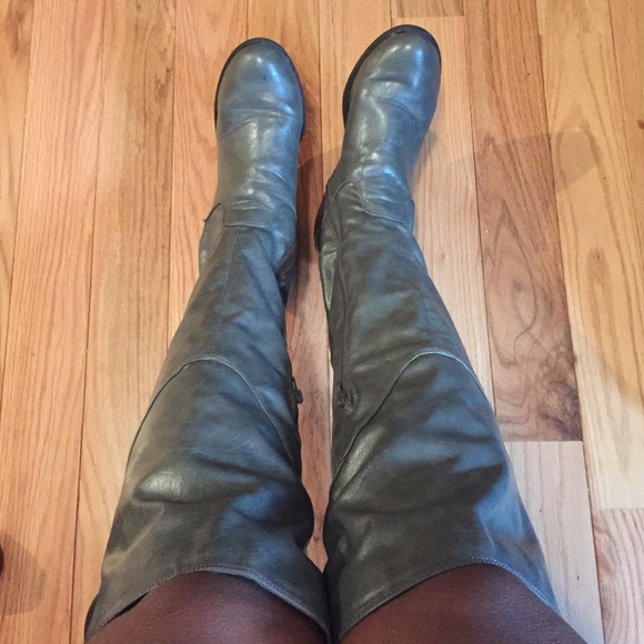 Grey Knee High boots