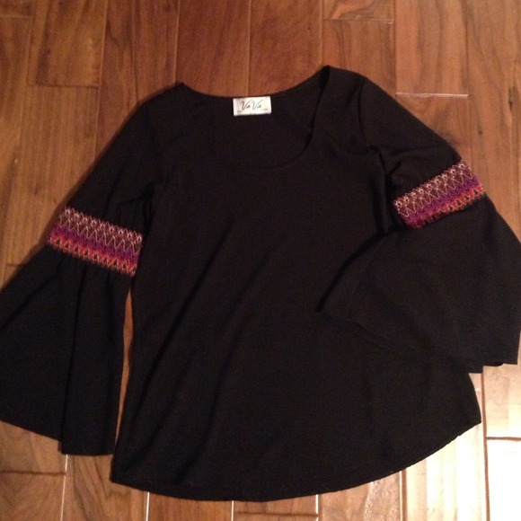 Beautiful black silky top by VaVa.