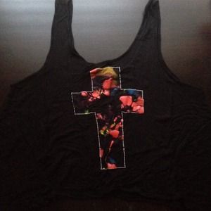 Black tank top w/ colored cross