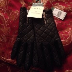 Ralph Lauren brown leather with a zipper glove✨💕