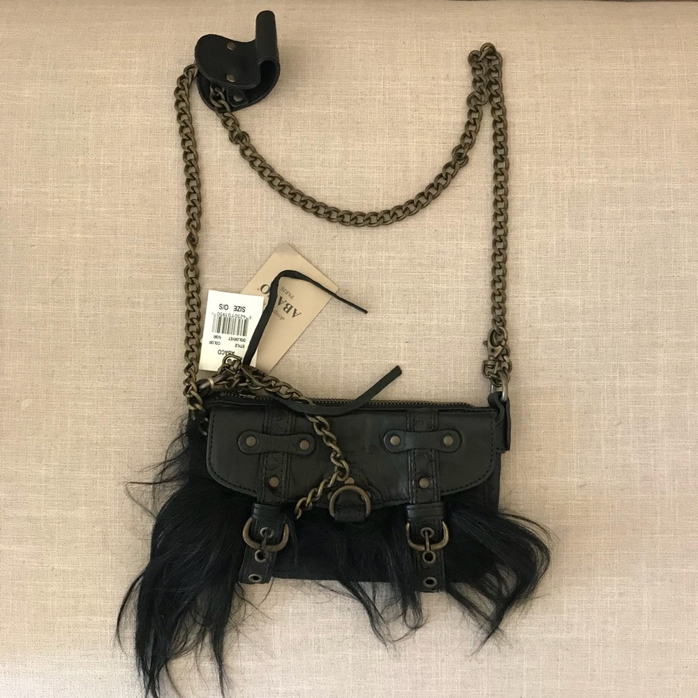 Beautiful Abaco Black Goat Hair Long Bag