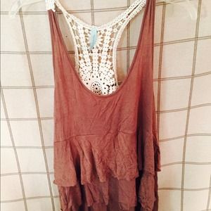 Brown with lace top