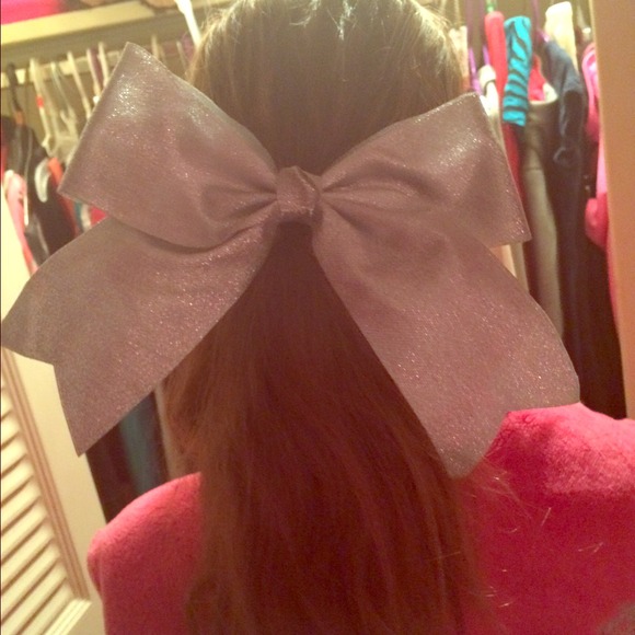 Silver Sparkle Cheer Bow