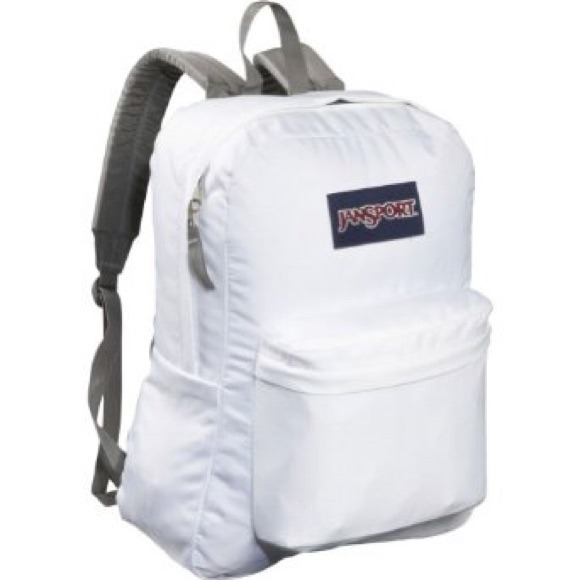 white corduroy backpack