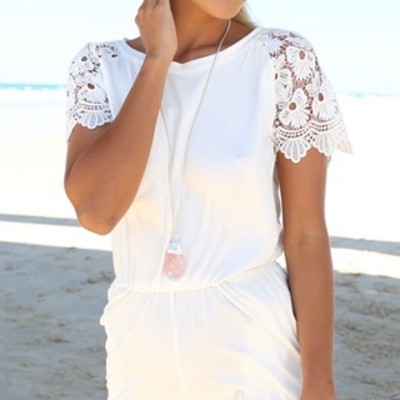 Lace Sleeve Playsuit Romper