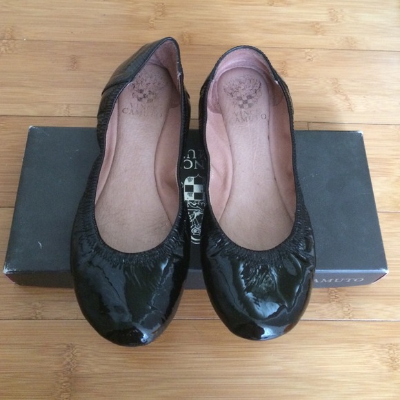 Black patent leather flats