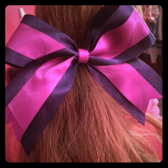 Navy blue and Purple Cheer Bow