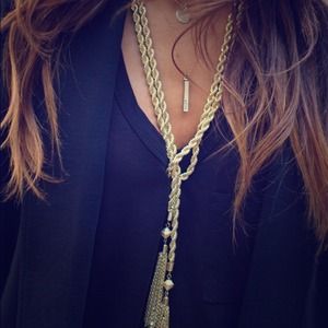 Gold Rope Tassel Necklace