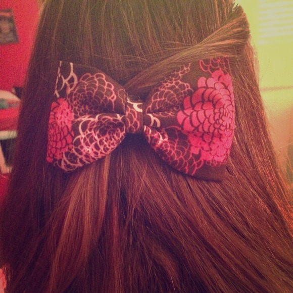 Pink Floral Hair Bow