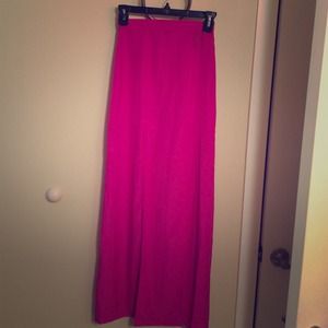 Pink silky maxi guess skirt