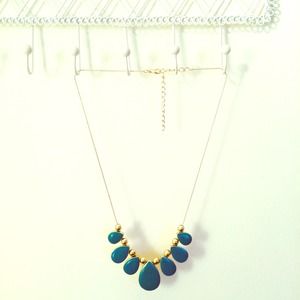Turquoise teardrop statement necklace