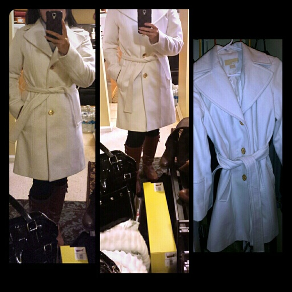 Michael kors belted , detachable hooded coat