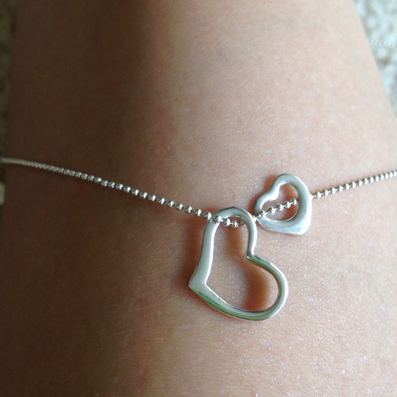 Sterling Silver double heart necklace :)