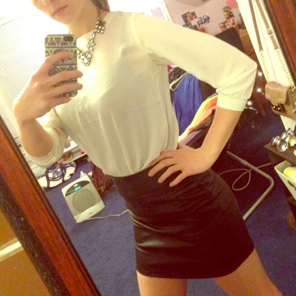 Leather mini skirt