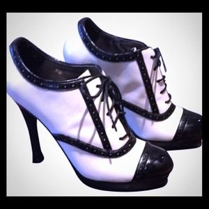 Black & white heels